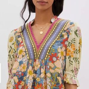 Bl-nk Anthropologie Stephanie London Boho top in size xlg